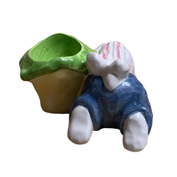 Easter Bunny Egg Holder Ceramic Table Decor Display - Picture 4 of 8